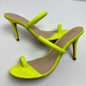 ALDO Neon Yellow High Heel Sandal with Toe Strap